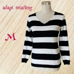 アダプトリテイリング ボーダー長袖ニット セーター 薄手【M】