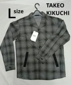 タケオキクチ　Ｌ　シャツ　デザインシャツ　ギンガムチェック　羽織り