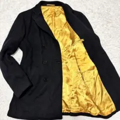 ユナイテッドアローズ ヘリンボーン ウール100% ピーコート 裏地ゴールド