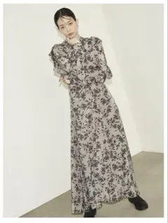 パフスリーブ ロングワンピース