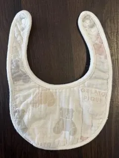 【美品】ジェラートピケ パステルベア くま スタイ 白 ホワイト