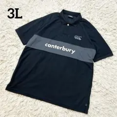 Canterbury カンタベリー　半袖ポロシャツ ブラック 3L 大きいサイズのサムネイル
