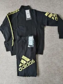 adidas ジャージセット 黒/ゴールド