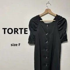 [TORTE]トルテ　パフスリーブ　バックリボンミディ丈ワンピースのサムネイル