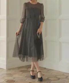 Dorry Doll ビスチェ風トップス ラメチュールワンピースドレス