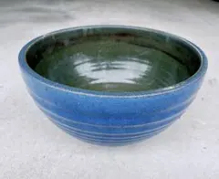 포터리 워터 릴리 보울 워터 보울 블루 그린 φ30cm
