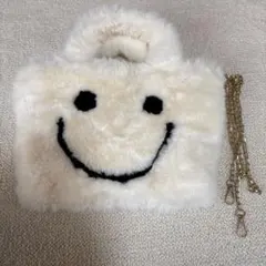 ファーバッグ　白　肩掛けチェーン付き