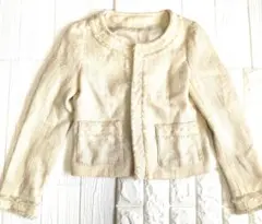 【値下げ交渉OK・即日発送❗️】 クリーム色 ジャケット S ショート丈