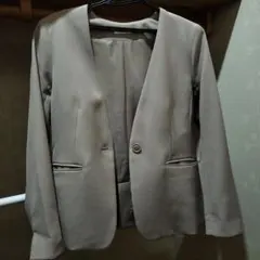 Honeys★ノーカラージャケット ベージュ S