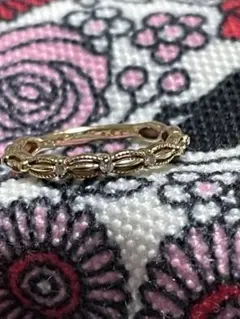 アガットk10ダイヤモンド0.02リング 装飾的なデザイン6号