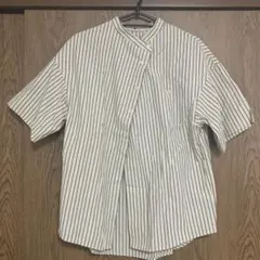colony2139 ストライプ柄 半袖バンドカラーシャツ