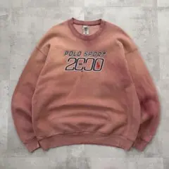 〝鬼フェード〟 スウェット　Boro ボロ　褪色　グラデーション　パウダーピンク