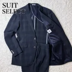 スーツセレクト 大きいサイズ A7 チェック サマースーツ セットアップ 春夏