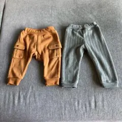 オレンジ・グレー パンツセット