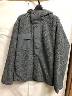 最安値　GU ボアフリーススナップパーカ　M グレー　エンジニアードガーメンツ