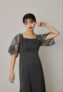 タグ有LE'RURE Graffiti balloon sleeve dressのサムネイル