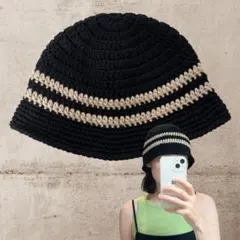 クロシェハット　バケットハット　ニット帽　クラッシャーハット　ビーニー　男女兼用