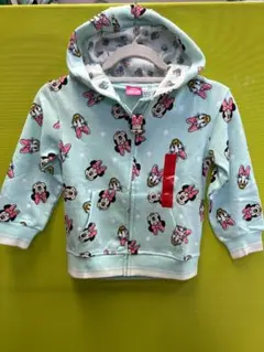 【新品】120 ㎝ディズニー ミニー フルジップ パーカー ミントグリーン