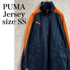 PUMA ジャージ トラックジャケット ネイビー　オレンジ プリント SS