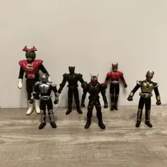 E-5 当時物 仮面ライダー ソフビ 6体セット 昭和レトロ 特撮 フィギュア