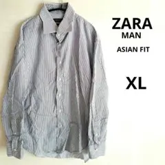 ZARA♡ザラ　シャツ　ストライプ　綿　コットン　青×白
