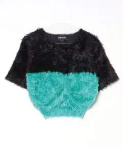 EMPORIO ARMANI クロップド 半袖 トップス 黒 ターコイズのサムネイル