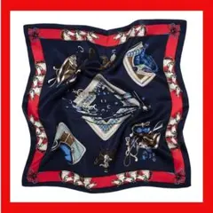 シルクスカーフ マルベリーシルク スクエアスカーフ プリントスモールスクエア