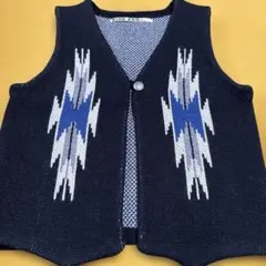 ニコアンド チマヨ柄 ニットベスト オルテガ ネイティブ