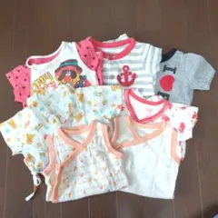 夏服ロンパース 肌着 7点セット 女の子 50～60cm