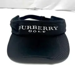 【BURBERRY GOLF】バーバリー ゴルフ サンバイザー ブラック 刺繍のサムネイル