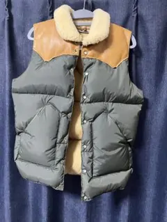 ダウンベスト オリーブグリーン ブラウン サイズ38