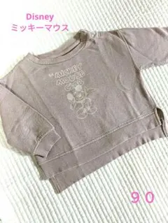 【９０】Disney　プリントトレーナー　ミッキーマウス　スリットデザイン