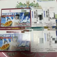 ナガシマスパーランド ジャンボ海水プール 特別入場券 4枚セット