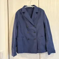 INES✖️UNIQLOコラボ　リネン　ダブルシャツジャケット　チェック柄