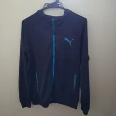 PUMA ダークグレー M ジップアップパーカー