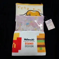 ぐでたま・リトルツインスターズ ・McD&ビームスコラボ　ポーチ３個セット