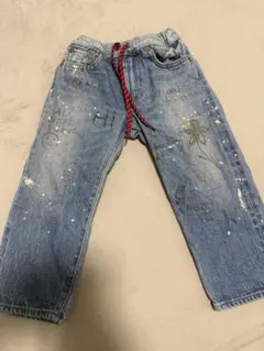 DENIM DUNGAREE ペイントデザイン デニムパンツ 100のサムネイル