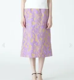 LOULOU WILLOUGHBY 花柄ジャカードタイトスカート 2