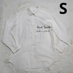 希少 Paul Smith ロゴプリント コットンシャツ 長袖 白 秋冬