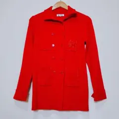 N123−4◯ PICONE 赤 リブ編み 長袖セーター 40