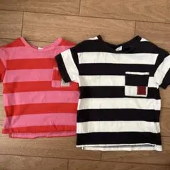 BREEZE ボーダーT きょうだいリンク サイズ100＆80 セット