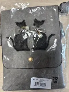 ハンドメイドファスナー付きポーチ【水玉時々猫 ブラック】 - メルカリ