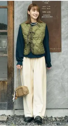 MILITARY 【ミリタリー］別注 フロントリボンキルティングベスト