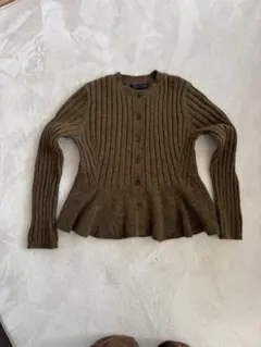 ZARA ぺプラムリブニットカーディガン