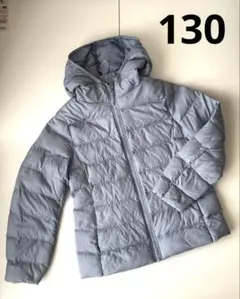 UNIQLOキッズダウンジャケット130水色 フード付き中綿コート