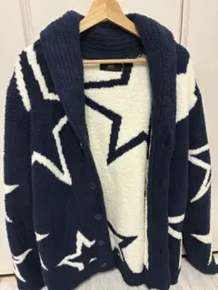 星柄フリースカーディガン ネイビー　AZUL