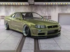 タミヤラジコンRC 日産スカイラインGT-R R34 スペアボディ 偏光ピンク
