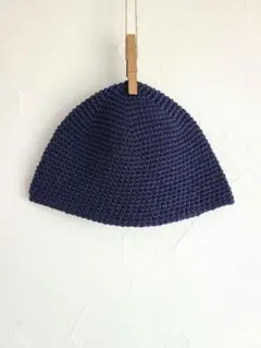 897. イスラム帽 コットン 浅め ネイビーブルー