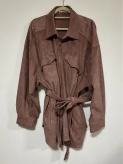 snidelオーバーサイズ スエードブルゾン ベルト付き ピンク