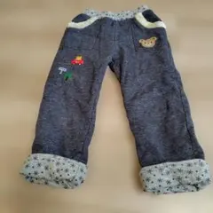 【中古】ミキハウス 長ズボン 110cm プッチーくん刺繍裏起毛厚め